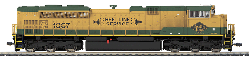 EMD SD70ACe - Proto-Sound 3.0, DCS & DCC -- Norfolk Southern #1067 (Reading Heritage Scheme, green, yellow)