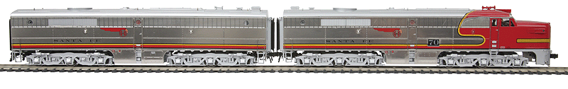 Alco PA1/PB1 Set w/Proto-Sound 3.0 & DCC -- Santa Fe #60 & 60A (Warbonnet; silver, red)
