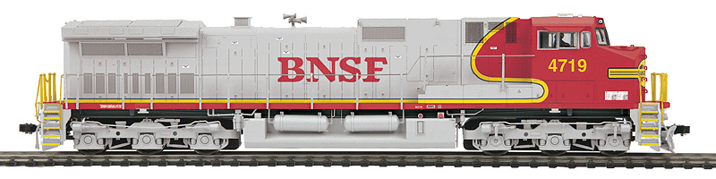 GE Dash 9-44CW w/Proto-Sound 3.0 & DCC -- Burlington Northern & Santa Fe #4704 (Warbonnet; silver, red)
