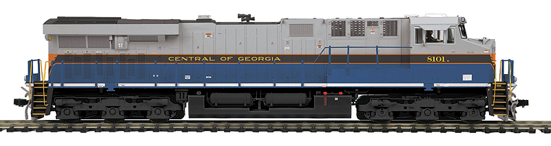 GE ES44AC - Standard DC -- Norfolk Southern #8101 (Central of Georgia Heritage Scheme, blue, gray)