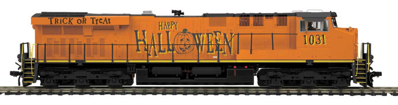 GE ES44AC - Proto-Sound 3.0 & DCC -- Halloween #1031 ("Trick or Treat" Slogan, Jack-O'-Lantern Logo)