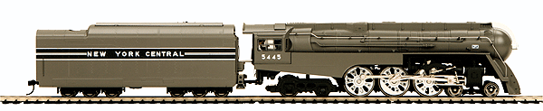 Steam 4-6-4 Streamlined Hudson Powered w/Proto-Sound 3.0 -- New York Central #5445 w/Boxpok Drivers & Plain Bearing Rods (1940 Scheme)