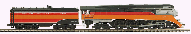 Steam 4-8-4 GS-4 w/Proto-Sound 3.0, DCC & Smoke -- Southern Pacific #4434 (Daylight, orange, red, black, Small Lettering)