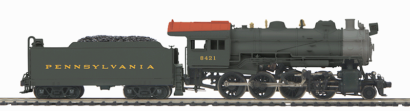 PRR H10 2-8-0 w/Proto-Sound 3.0 & DCC -- Pennsylvania Railroad #7107 (black, graphite, tuscan)