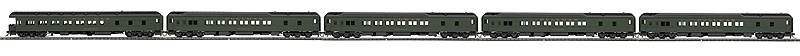 5-Car Heavyweight Passenger Set -- Pullman (Pullman Green, black)