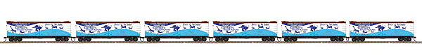 R40-2 Wood Reefer - Ready to Run -- 6-Pack, Gerber Products #1002, 1006, 1007, 1005, 1009, 1000 (blue, white)