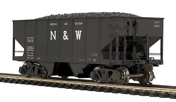 USRA 55-Ton Steel 2-Bay Hopper - Ready to Run -- Norfolk & Western #22044 (black, Block N&W)