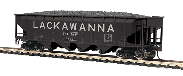 81 Series 70-Ton 4-Bay Open Hopper - Ready to Run -- Delaware, Lackawanna & Western #88248 (black, Billboard Lettering)