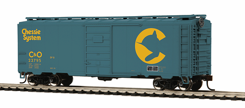 Pullman-Standard PS-1 40' Boxcar - Ready to Run -- Chessie System C&O #23795 (blue, yellow, Large Logo)