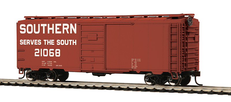 Pullman-Standard PS-1 40' Boxcar - Ready to Run -- Southern Railway #21068 (Boxcar Red, Serves the South Slogan, No Logo)