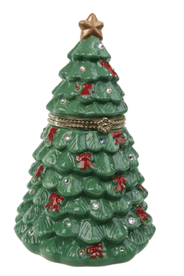 Swarovski Porcelain Tree w/Train Music Box