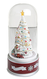 Grand Christmas Cloche, White Tree -- Plays 15 Christmas Carols & 15 Year-Round Classics, 10-1/4" Tall