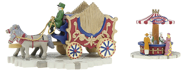 World's Fair Vignettes -- Circus Wagon & Hot Dog Stand