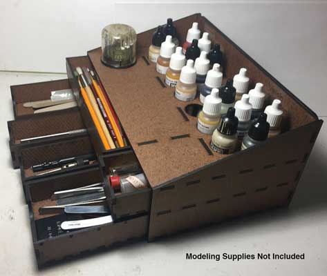 Vallejo Work Station - Laser-Cut Kit -- 10-1/2 x 6-1/2 x 4-3/4" 26.7 x 16.5 x 12.1cm-1