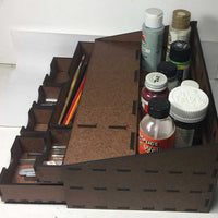 Paint Work Station - Laser-Cut Masonite Kit -- 10-1/2 x 6-1/2 x 4-3/4" 26.7 x 16.5 x 12.1cm