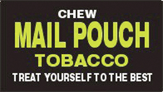 Barn Decals - Mail Pouch Tobacco Treat Yourself to the Best #1 -- Straight Mail Pouch Name (yellow, white)