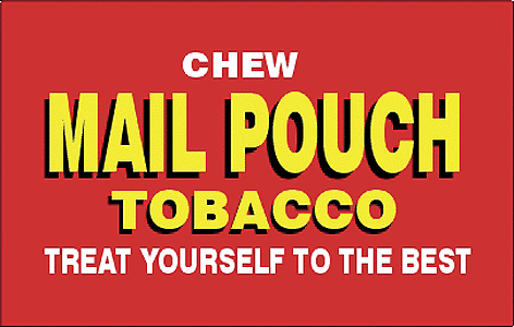 Barn Decals - Mail Pouch Tobacco Treat Yourself to the Best #3 -- Straight Name (yellow w/black edge & white lettering)