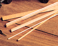 1" (.012") HO Scale Lumber (Actual Length per Piece 11") -- 1 x 2"  2.5 x 5.1cm pkg(14)