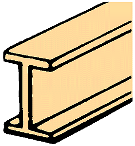 Wood "I" Beam - 24" Long -- 1/16" 1.5mm pkg(5)