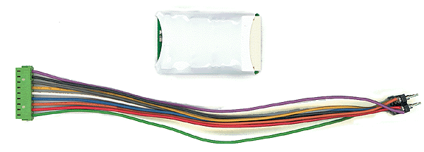 Silent Running(TM) 1.3 Amp Decoder -- D15SRP - 5 EFX Outputs, 1.1 x .63 x .25" 9 Pin Plug w/NMRA Harness