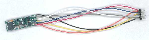 Decoders -- N14SRP - Generic, Thin, 1-Amp 4-Function w/8-Pin NMRA Plug