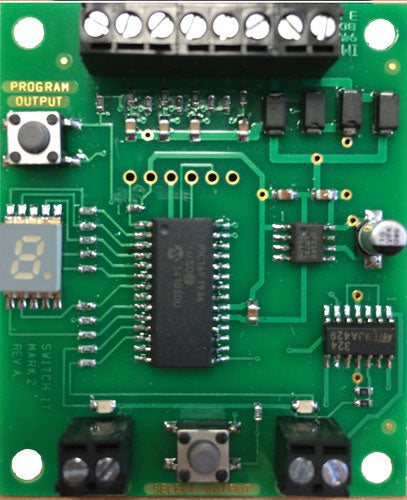 Switch-it MK2 -- Controls 2 Tortoise Switch Machines (Jumperless Programming, On-Board Displa