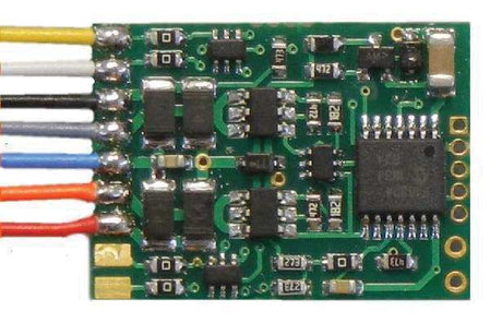 D13W 4-Function DCC Control Decoder - Wired -- pkg(4) 1.03 x .63 x .19"  26 x 16.5 x 4.7mm