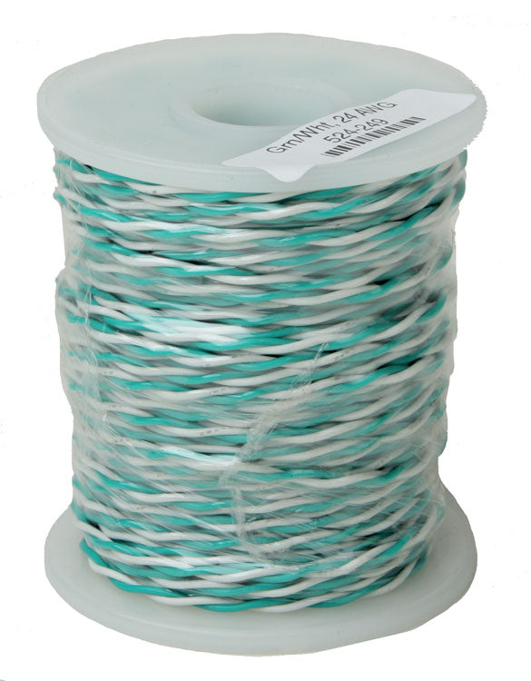 Hook-Up Wire -- Green/White 100'  30.5m