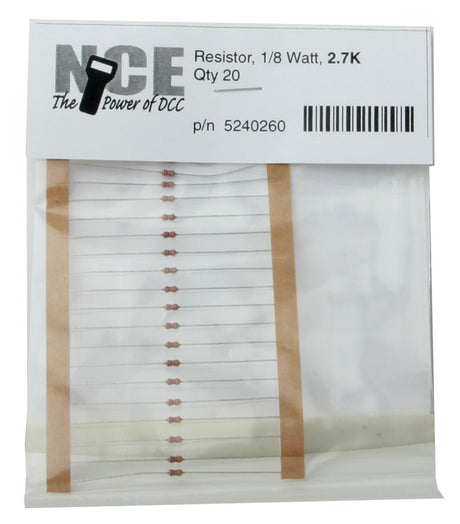2700 Ohm Resistor -- 1/8 Watt pkg(20)
