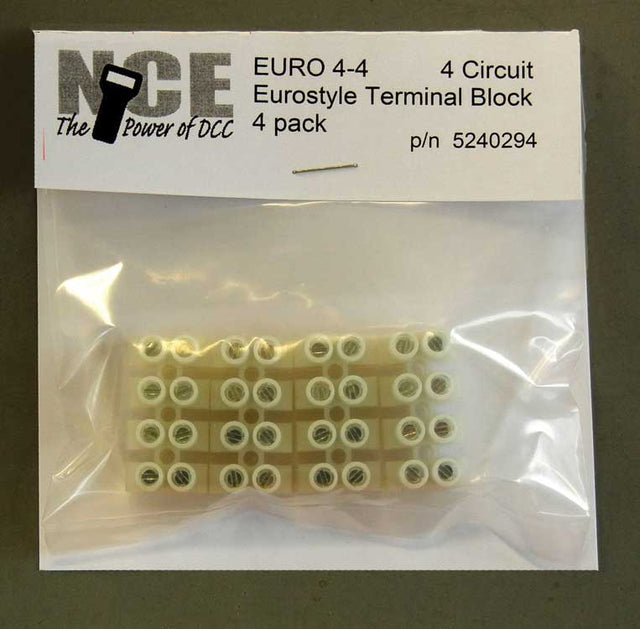 4-Circuit Eurostyle Terminal Strips -- For 14-24 AWG Wire pkg(4)