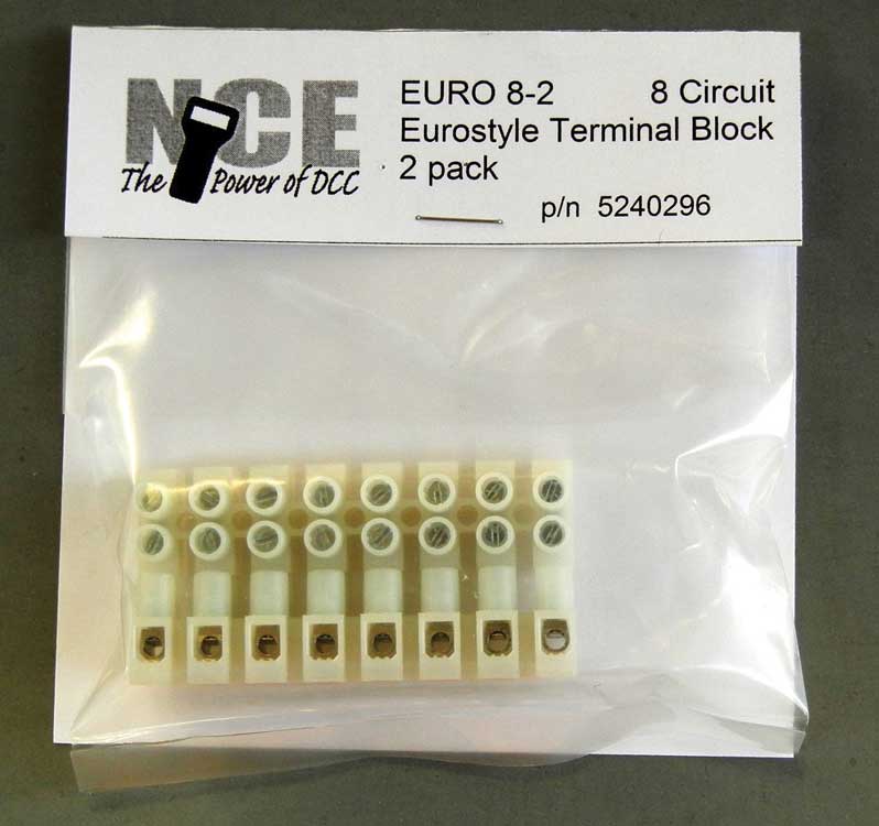 8-Circuit Eurostyle Terminal Strips -- For 14-24 AWG Wire pkg(2)