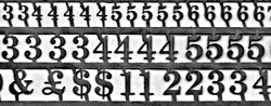 Etched numbers