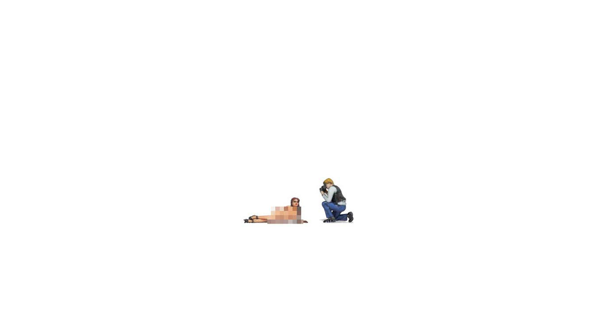 Nude Model and Photographer - Color 3D Print