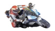 Motorcycle with Rider on Curve - Color 3D Print -- Blue