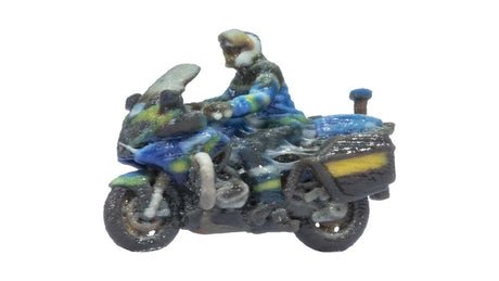 French Police Motorcycle - Color 3D Print -- Police (blue, yellow)