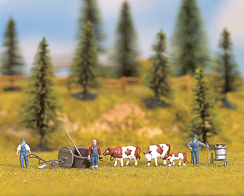 Miniature Scenes -- Cattle Drive: 3 Figures, 3 Animals & Accessories