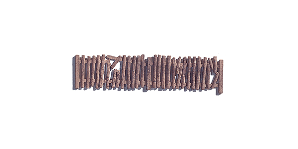 Abandoned Fence -- 5/8 x 35-7/8"  1.6 x 91.1cm