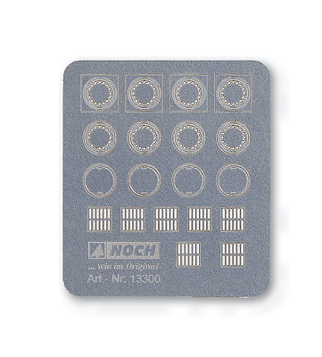 Drain Covers - Kit (Laser-Cut) -- pkg(19), 5 Different Types