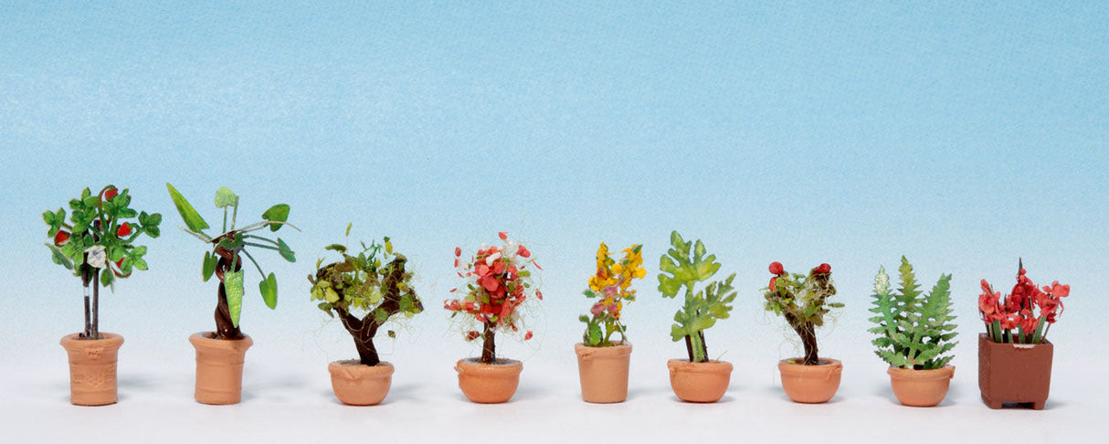 Ornamental Plants in Flower Pots -- Set #2 pkg(9)