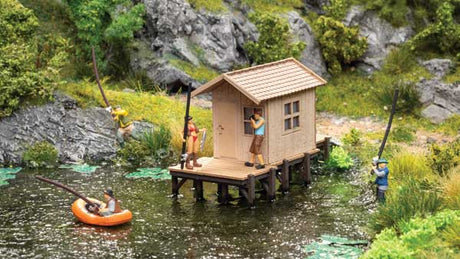 Fishing Hut - Laser-Cut Minis -- Laser-Cut Kit - 3-1/8 x 1-7/16 x 2-1/8"  8 x 3.7 x 5.4cm-1