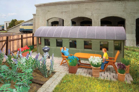 Railway Carriage Garden Shed -- Laser-Cut Kit - 3-13/16 x 1-7/16 x 1-3/8"  9.7 x 3.7 x 3.5cm-2