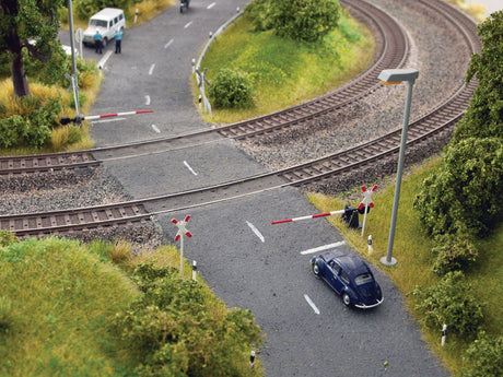 European Style Crossing Gates w/St. Andrew's Crossbucks -- 2 Gates, 4 Crossbucks (Non-Operating)