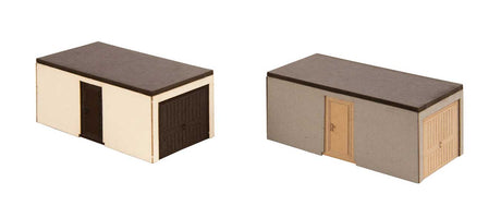 Prefab Garages - Laser-Cut Minis -- Laser-Cut Kit - 2-11/16 x 1-3/8 x 1-3/16" 6.9 x 3.5 x 3cm pkg(2)-2