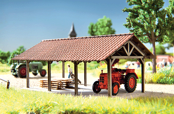 Open-Air/Wall Storage Shelter - Kit (Laser-Cut Card) -- 3-15/16 x 2-3/4 x 1-11/16"  10 x 7 x 4.3cm