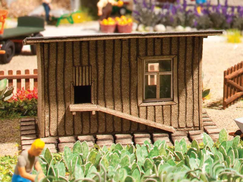 Henhouse - Chicken Coop - Laser-Cut Minis -- Laser-Cut Kit - 2-3/16 x 1-9/16 x 1-3/8"  5.5 x 4 x 3.5cm