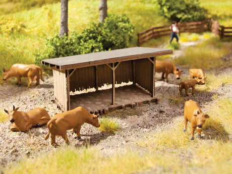Cattle Shed - Laser-Cut Minis -- Laser-Cut Kit - 2-7/16 x 1-5/8 x 1-3/16"  6.2 x 4.2 x 3cm