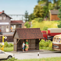 Wood Bus Shelter -- Laser-Cut Wood Kit - 2 x 1-1/4 x 1-11/16"  5 x 3.2 x 4.3cm