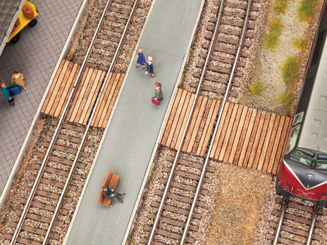 Level Platform/Pedestrian/Baggage Cart Crossing -- Laser-Cut Wood Kit
