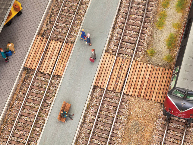 Level Platform/Pedestrian/Baggage Cart Crossing -- Laser-Cut Wood Kit