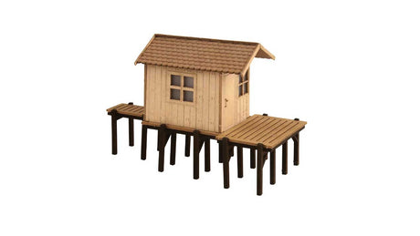 Fishing Hut - Laser-Cut Minis -- Laser-Cut Kit - 1-3/4 x 3/4 x 1-3/16" 4.4 x 2 x 3cm-2